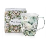 McIntosh Fine Bone China - Pretty Chintzy White Roses Java Mug